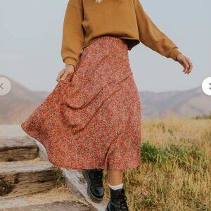 Roolee Perth Floral Midi Skirt NWOT Size XXXL